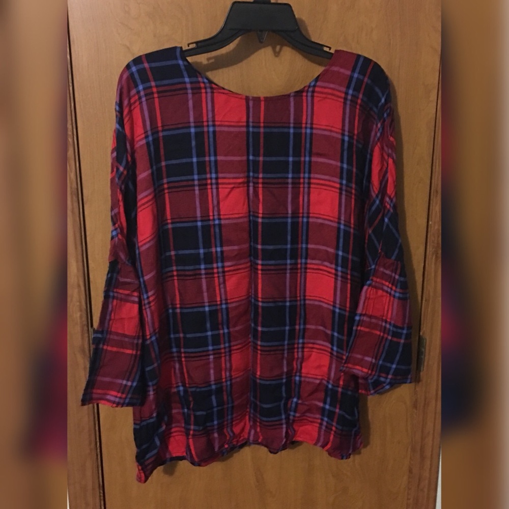 EUC Como Vintage Plaid Blouse